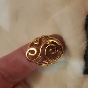 Monogram Initial Ring "S",  Gold tone NWT